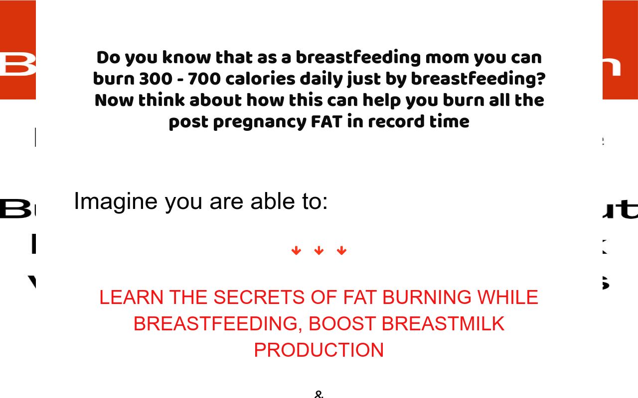 Breastfeeding mums fat burning program